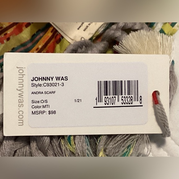 NWT JOHNNY WAS 100% SILK SCARF with florals and birds Square - Picture 6 of 10